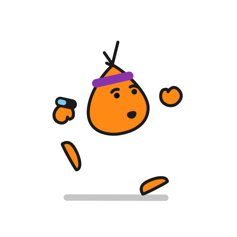 Gilbert running fast wearing a purple headband